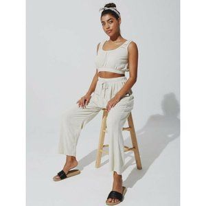 Electric & Rose Astor Pants Sand Beige Casual Revolve Drawstring S NWT $178